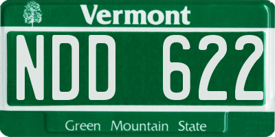VT license plate NDD622