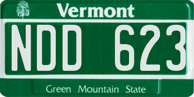 VT license plate NDD623