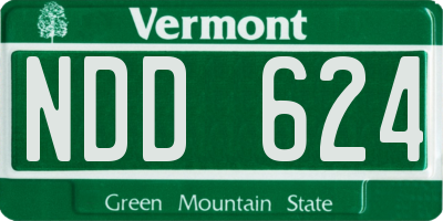 VT license plate NDD624