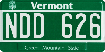 VT license plate NDD626