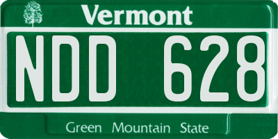 VT license plate NDD628