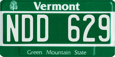 VT license plate NDD629