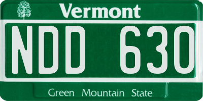 VT license plate NDD630