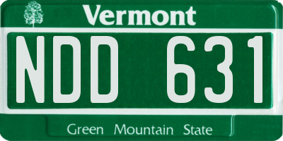 VT license plate NDD631