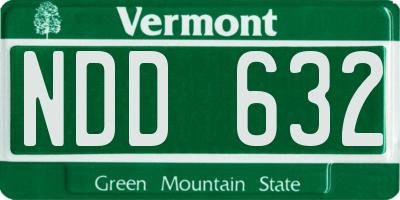 VT license plate NDD632