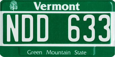 VT license plate NDD633