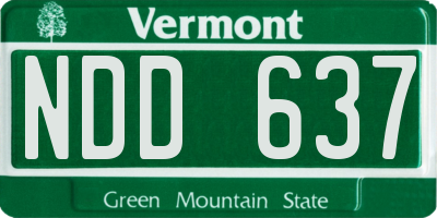 VT license plate NDD637