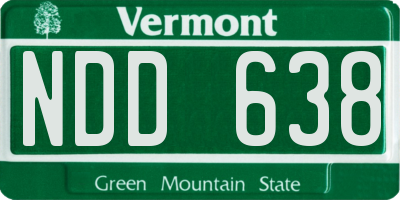 VT license plate NDD638