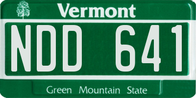 VT license plate NDD641