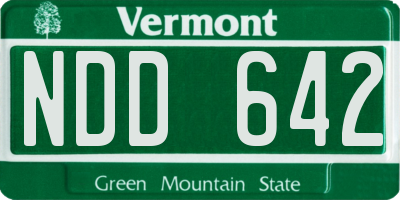 VT license plate NDD642