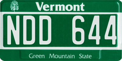 VT license plate NDD644