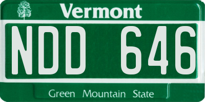 VT license plate NDD646