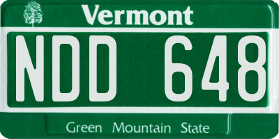 VT license plate NDD648
