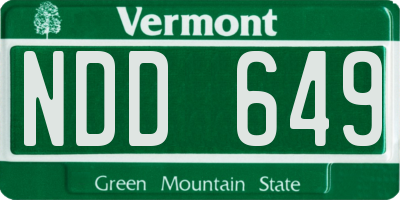 VT license plate NDD649