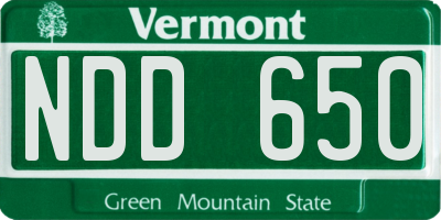 VT license plate NDD650