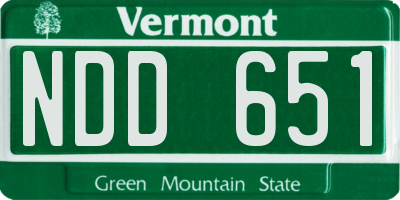 VT license plate NDD651