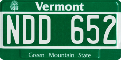 VT license plate NDD652