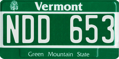 VT license plate NDD653