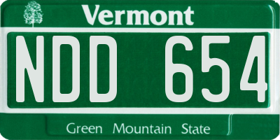 VT license plate NDD654