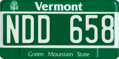 VT license plate NDD658