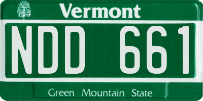 VT license plate NDD661
