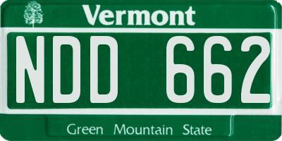 VT license plate NDD662