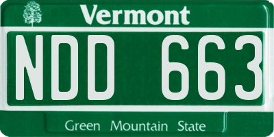 VT license plate NDD663