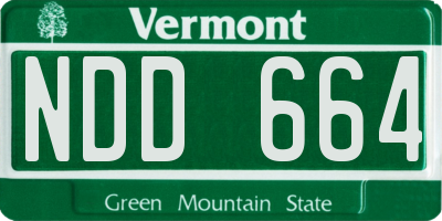 VT license plate NDD664