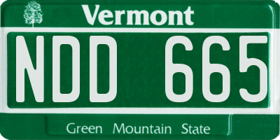 VT license plate NDD665