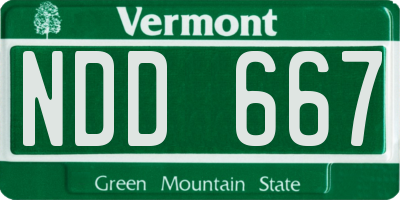 VT license plate NDD667