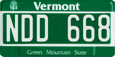VT license plate NDD668