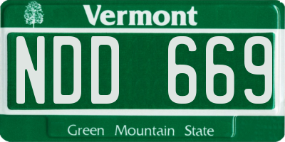 VT license plate NDD669