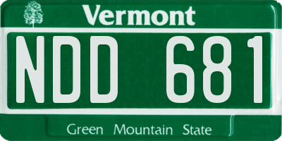 VT license plate NDD681