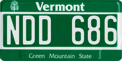 VT license plate NDD686