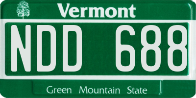 VT license plate NDD688