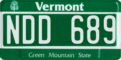 VT license plate NDD689