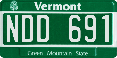 VT license plate NDD691
