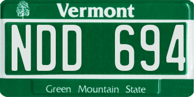 VT license plate NDD694