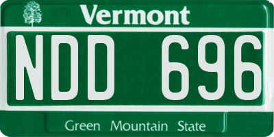 VT license plate NDD696