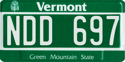 VT license plate NDD697