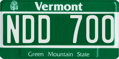 VT license plate NDD700