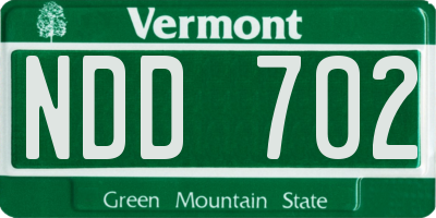 VT license plate NDD702
