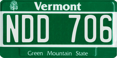 VT license plate NDD706