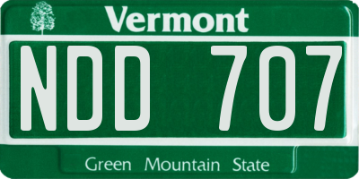 VT license plate NDD707