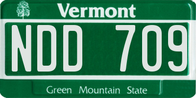 VT license plate NDD709