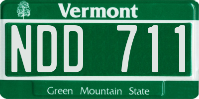 VT license plate NDD711