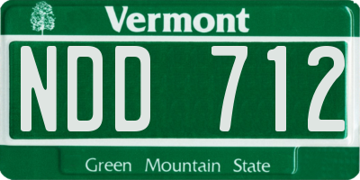 VT license plate NDD712