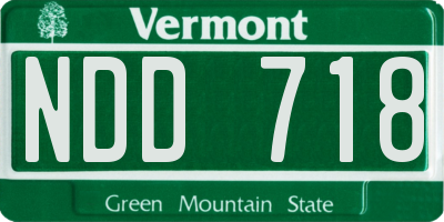VT license plate NDD718