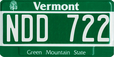 VT license plate NDD722