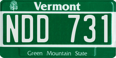 VT license plate NDD731